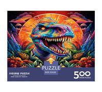 500 Piece Colorful Tyrannosaurus Rex Puzzles for Adults & Wooden Puzzles Educational Puzzle Family Game 500pcs (52x38cm)