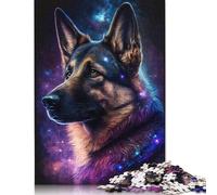 500 Piece Colourful Galaxy German Shepherd Jigsaw Puzzles for Adults Learning Educational Toys Family Games Birthday Gifts 500pcs (52x38cm)