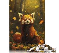 500 Piece Contented Red Panda Puzzles For Adults Wooden Puzzles Brain Teaser Puzzles For Children 500pcs (52x38cm)