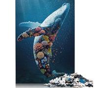 500 Piece Coral Whale Underwater Jigsaw Puzzles, for Adults & Wooden Puzzles Educational Games For Kids 500pcs (52x38cm)