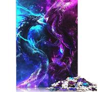 500 Piece Cosmic Dragon Battle Square Puzzles for Adults, Wooden Puzzles Family Entertainment Toys 500pcs (52x38cm)