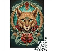 500 Piece Cougar Mysticism Creative Square Jigsaw Puzzles for Adults And Wooden Puzzles Toy Intellectual Game 500pcs (52x38cm)
