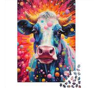 500 Piece Cow With The Circle Creative Square Jigsaw Puzzles for Adults And Wooden Puzzles Educational Game for Adult 500pcs (52x38cm)