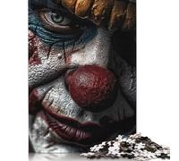 500 Piece Creepy Horror Clown Jigsaw Wooden Puzzle Adult Jigsaw Puzzle Jigsaw Puzzles for Adult 500pcs (52x38cm)