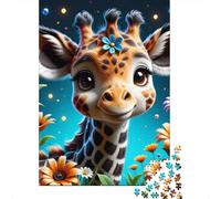 500 Piece Cub Giraffe Animal Creative Square Jigsaw Puzzles for Adults And Wooden Puzzles Educational Game for Adult 500pcs (52x38cm)
