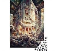 500 Piece Cursed Marble Hall Square Jigsaw Puzzles for Adults, Wooden Puzzles Learning Educational Toy 500pcs (52x38cm)