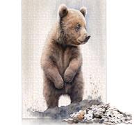 500 Piece Cute Baby Bear Painting Creative Square Jigsaw Puzzles for Adults & Wooden Puzzles Educational Toys 500pcs (52x38cm)