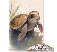 500 Piece Cute Baby Turtle Painting Square Jigsaw Puzzles for Adults & Wooden Puzzles Learning Educational Toys Family Games 500pcs (52x38cm)