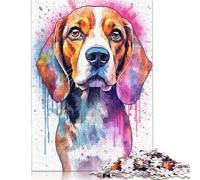 500 Piece 'Cute Beagle Dog Portrait Jigsaws for Adults Wood Puzzle Jigsaws Educational Game Challenge Toy 500pcs (52x38cm)