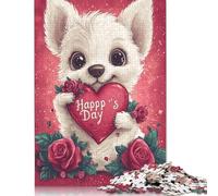 500 Piece Cute_cartoon_puppy Jigsaw Puzzle for Adult Teenagers Wooden Puzzle Christmas Eve Gifts 500pcs (52x38cm)