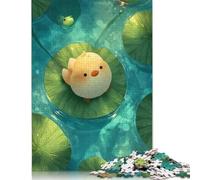 500 Piece Cute Chick And Frog on Lilypads Puzzles for Wooden Puzzles Educational Game for Adult 500pcs (52x38cm)