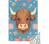 500 Piece Cute Cow Creative Square Jigsaw Puzzles for Adults & Wooden Puzzles Stress Relief Puzzle Games And Unique 500pcs (52x38cm)