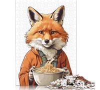 500 Piece Cute Fox Ramen Japan Jigsaw Puzzles for Adults Puzzle Adult Jigsaw Puzzle Home Decoration Puzzle Toys 500pcs (52x38cm)