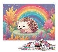 500 Piece Cute Hedgehog With Rainbow Jigsaw Puzzle for Adults And Teenager Sustainable Puzzle for Adults | Games 500pcs (52x38cm)