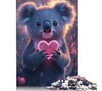 500 Piece Cute Koala Jigsaw Puzzle for Adult Teenagers Wood Jigsaw Puzzles Educational Game Challenge Toy Birthday Gifts 500pcs (52x38cm)
