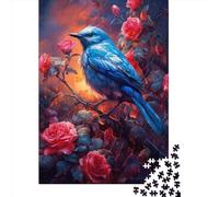 500 Piece Cute Little Blue Bird1 Square Puzzle for Adults Wooden Puzzles Educational Puzzle Family Game 500pcs (52x38cm)