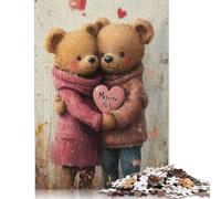 500 Piece Cute Teddy Bear Jigsaw Puzzles for Adults Wood Puzzle Jigsaws for Adults 500pcs (52x38cm)