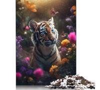 500 Piece Cute Tiger Cub Butterflies Jigsaw Puzzles for Adults Puzzles for Adults Puzzles Unique Home Decor And Gifts 500pcs (52x38cm)