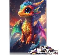 500 Piece Cute Toddler Dragon Jigsaw Puzzle for Adult Teenagers Jigsaw Puzzle For Family Fun & Game Night 500pcs (52x38cm)