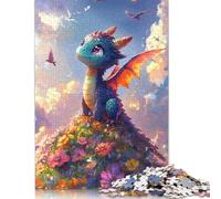 500 Piece Cute Toddler Dragon Jigsaw Puzzle for Adult Teenagers Wooden Puzzle Christmas Eve Gifts 500pcs (52x38cm)