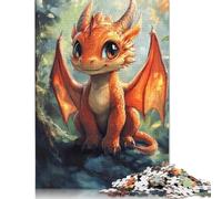 500 Piece Cute Toddler Dragon Jigsaw Puzzles for Adult Teenagers Wooden Puzzles For Family Fun & Game Night 500pcs (52x38cm)