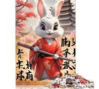 500 Piece Cute White Rabbit Square Jigsaw Puzzles for Adults & Wooden Puzzles Learning Educational Toys Family Games 500pcs (52x38cm)