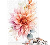 500 Piece Dahlia Acrylic Square Puzzles for Adults, Wooden Puzzles Toy Wall Decor 500pcs (52x38cm)