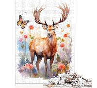 500 Piece Deer Nature Gift Flower Jigsaw Puzzlesfor Adults Teenagers Puzzle Adult Jigsaw Puzzle for Adults Puzzle Gifts 500pcs (52x38cm)