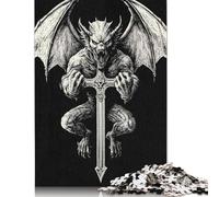 500 Piece Demon with Crossre Jigsaw Puzzles for Adults Teenagers Puzzles Wooden Puzzles Educational Game Challenge Toy 500pcs (52x38cm)