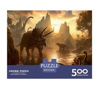 500 Piece Dinosaur World Puzzles for Adults Wooden Puzzles Educational Game for Children As A 500pcs (52x38cm)