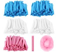 500-Piece Disposable Bouffant Hair Nets, Elastic Head Covers, 50.8 Cm/20 Non-Woven Fabric, Assorted Colors For Food Service & Lab Use