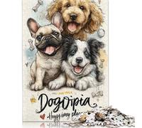 500 Piece Dogopia Happy Place Creative Square Jigsaw Puzzles for Adults & Wooden Puzzles Stress Relief Puzzle Games And Unique 500pcs (52x38cm)