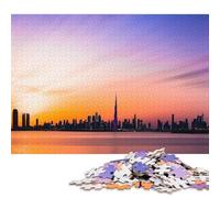 500 Piece Dubai Travel Skyline City Jigsaw Puzzlesfor Adults Teenagers Wooden Puzzle Jigsaws for Adults Educational Game Challenge Toy 500pcs (52x38cm)