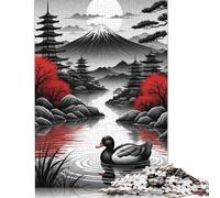 500 Piece Duck on The Lake Square Puzzles for Adults & Wooden Puzzles Educational Game 500pcs (52x38cm)