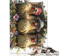 500 Piece Easter Art Rooster Jigsaw Puzzle for Adult Teenagers Wood Jigsaw Puzzles Educational Game Challenge Toy Birthday Gifts 500pcs (52x38cm)