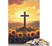 500 Piece Easter Cross Jigsaw Puzzles for Adult Teenagers Home Educational Games DIY Toys 500pcs (52x38cm)