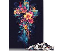 500 Piece Easter Cross Jigsaw Puzzles for Adult Teenagers Home Educational Games DIY Toys 500pcs (52x38cm)