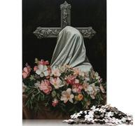 500 Piece Easter Cross Jigsaw Puzzles for Adults Wooden Puzzle for Adults And Teenager Educational Puzzle 500pcs (52x38cm)