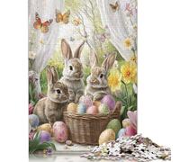 500 Piece Easter Cute Bunny Jigsaw Puzzle for Adult Teenagers Christmas Eve Gifts 500pcs (52x38cm)