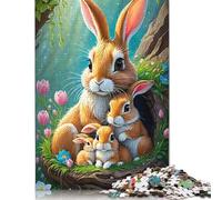 500 Piece Easter Cute Bunny Jigsaw Puzzle for Adult Teenagers Christmas Eve Gifts 500pcs (52x38cm)