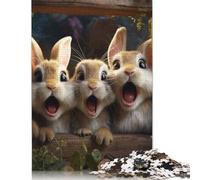 500 Piece Easter Cute Bunny Jigsaw Puzzles for Adult Teenagers Home Educational Games DIY Toys 500pcs (52x38cm)