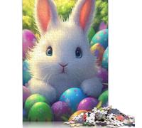 500 Piece Easter Cute Bunny Jigsaw Puzzles for Adults Puzzles for Adults Puzzles Unique Home Decor And Gifts 500pcs (52x38cm)