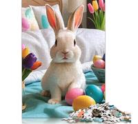 500 Piece Easter Cute Bunny Jigsaw Puzzles for Adults Puzzles Learning Educational Toys 500pcs (52x38cm)