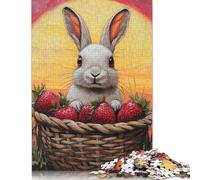 500 Piece Easter Cute Bunny Jigsaw Puzzlesfor Adults Wooden Puzzle Jigsaws for Adults For Family Fun & Game Night 500pcs (52x38cm)