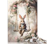 500 Piece Easter Cute Bunny Jigsaw Puzzlesfor Adults Wooden Puzzle Jigsaws for Adults For Family Fun & Game Night 500pcs (52x38cm)