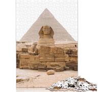500 Piece Egypt Giza Pyramids Desert Square Puzzles for Adults, Wooden Puzzles Family Entertainment Toys 500pcs (52x38cm)