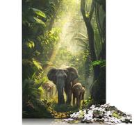 500 Piece Elephant Jungle Journey Adult Puzzles Puzzles for Adults & Teenager Family Entertainment Toys 500pcs (52x38cm)