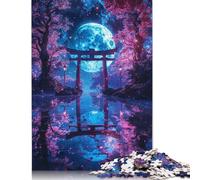 500 Piece Enchanted Moonlit Torii Creative Square Jigsaw Puzzles for Adults & Wooden Puzzles Educational Toys 500pcs (52x38cm)