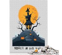 500 Piece Enter If You Dare - Haunted House Halloween Art Jigsaw Puzzles for Adults Puzzle Jigsaws for Adults Learning Educational Toys 500pcs (52x38cm)