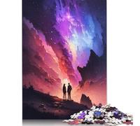 500 Piece Epic Galaxy Love Story Square Jigsaw Puzzles for Adults, Wooden Puzzles Learning Educational Toy 500pcs (52x38cm)